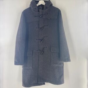 VTG Gloverall Original Duffle Coat Jacket Over Coat Plaid Lined Gray Sz 38 MINTY